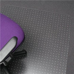 MARBIG POLYCARBONATE CHAIR MAT NOTCHED BASED FOR MEDIUM PILE CARPET 120 X 150CM CLEAR
