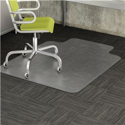 MARBIG DURAMAT CHAIR MAT NOTCHED BASED FOR LOW PILE CARPET 115 X 134CM CLEAR