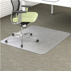 MARBIG ENVIRO PET CHAIR MAT NOTCHED BASED FOR LOW PILE CARPET 116 X 152CM CLEAR