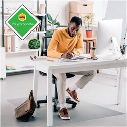 MARBIG POLYCARBONATE CHAIR MAT FOR HARD FLOORS 90 X 120CM CLEAR