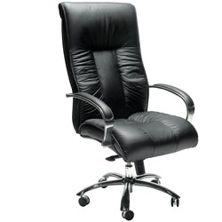SYLEX BIG BOY EXECUTIVE CHAIR HIGH BACK WITH ARMS BLACK LEATHER