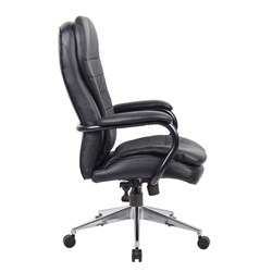 TITAN EXECUTIVE MEDIUM BACK CHAIR WITH ARMS BLACK PU BACK AND LEATHER SEAT