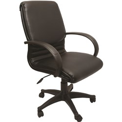RAPIDLINE CL610 EXECUTIVE MEDIUM BACK CHAIR PADDED BLACK PU