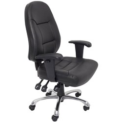 RAPIDLINE PU300 EXECUTIVE CHAIR HIGH BACK WITH ARMS BLACK PADDED PU