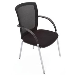 RAPIDLINE WMV MEETING CHAIR MESH BACK BLACK PADDED FABRIC SEAT