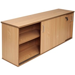 RAPIDLINE RAPID SPAN CREDENZA 1800W X 450D X 730MMH LOCKABLE SLIDING DOORS BEECH