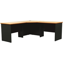 LOGAN CORNER WORKSTATION 1800/1800W X 600D X 730MMH BEECH AND IRONSTONE