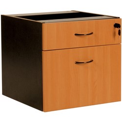 LOGAN FIXED PEDESTAL 1 DRAWER 1 FILE 476W X 470D X 450MMH BEECH AND IRONSTONE