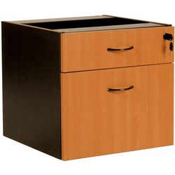 Logan Fixed Pedestal 1 Drawer 1 File 476W x 470D x 450mmH Beech And Ironstone