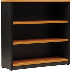 LOGAN BOOKCASE 2 SHELVES 900W X 315D X 900MMH BEECH AND IRONSTONE