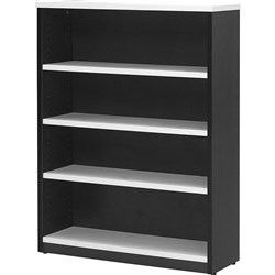 LOGAN BOOKCASE 3 SHELVES 900W X 315D X 1200MMH WHITE AND IRONSTONE