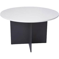 LOGAN ROUND MEETING TABLE 900 DIAMETER X 730MMH WHITE TOP IRONSTONE BASE