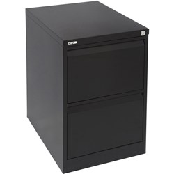 Rapidline Go Vertical Filing Cabinet 2 Drawer 460W x 620D x 705mmH Black Ripple