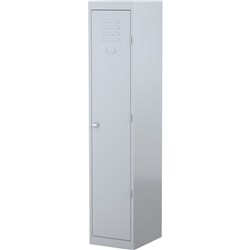 STEELCO STEEL PERSONNEL LOCKER 1 DOOR 380W X 460D X 1830MMH SILVER GREY