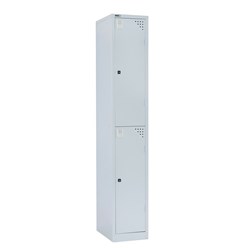 Rapidline Go Locker 2 Door 380W x 455D x 1830mmH Silver Grey