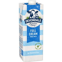 DEVONDALE UHT LONG LIFE FULL CREAM MILK 1 LITRE PACK OF 10