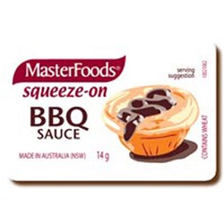 MASTERFOODS BBQ SAUCE PORTION CONTROL 14G PACK OF 100
