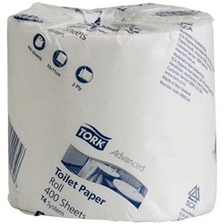 TORK T4 ADVANCED TOILET PAPER ROLLS 2PLY 400 SHEETS CARTON OF 48
