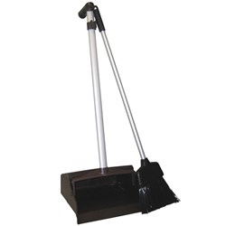 ITALPLAST LOBBY DUST PAN AND BROOM SET BLACK