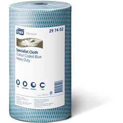 TORK HEAVY DUTY CLEANING CLOTH ROLL 45M 90 SHEETS BLUE CARTON OF 4