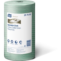 TORK HEAVY DUTY CLEANING CLOTH ROLL 45M 90 SHEETS GREEN CARTON OF 4