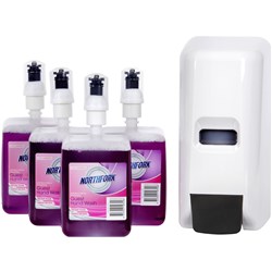 NORTHFORK FOAMING HAND WASH STARTER PACK WITH DISPENSER AND CARTRIDGES