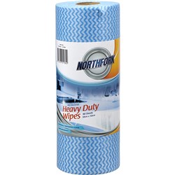 NORTHFORK ANTIBACTERIAL HEAVY DUTY WIPES ROLL 90 SHEETS BLUE
