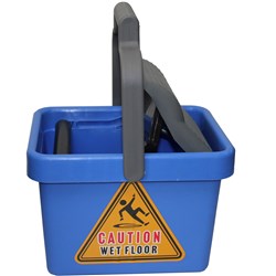 CLEANLINK MOP BUCKET PLASTIC WRINGER 9 LITRES BLUE