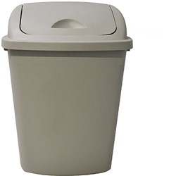 ITALPLAST HEAVY DUTY WASTE BIN WITH SWING TOP LID 42 LITRES GREY