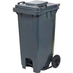 COMPASS WHEELIE BIN WITH PEDAL 120 LITRES GREY