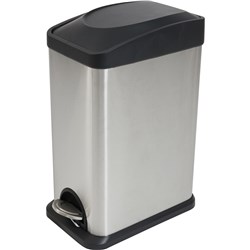 COMPASS RECTANGULAR PEDAL BIN 15 LITRES STAINLESS STEEL