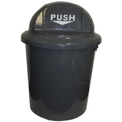 CLEANLINK CIRCULAR RUBBISH BIN WITH BULLET LID 60 LITRES GREY