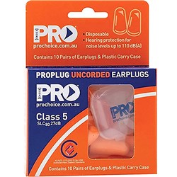 ZIONS PROPLUG DISPOSABLE EAR PLUGS UNCORDED 110DB(A) BLUE AND ORANGE PACK OF 10