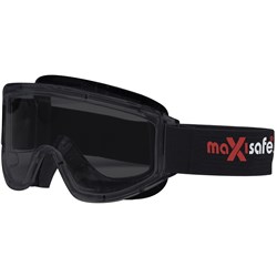 MAXISAFE MAXI GOGGLES WITH ANTI FOG BLACK BAND SMOKE LENS