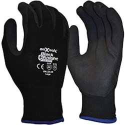 MAXISAFE BLACK KNIGHT GRIPMASTER SUB ZERO GLOVES EXTRA LARGE BLACK