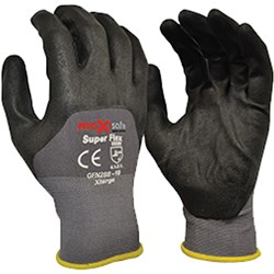 MAXISAFE SUPAFLEX GLOVES WITH 3/4 MICRO FOAM COATING MEDIUM BLACK