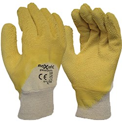 MAXISAFE PREMIUM GLASS GRIPPA DOUBLE DIPPED GLOVES LARGE YELLOW