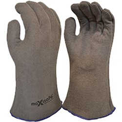 MAXISAFE GAUNTLET HEAT RESISTANT GLOVES FELT LARGE BROWN