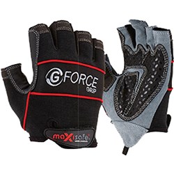 MAXISAFE G-FORCE 'GRIP' MECHANICS GLOVES FINGERLESS 2XL BLACK