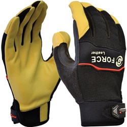 MAXISAFE G-FORCE MECHANICS GLOVES LEATHER EXTRA LARGE BLACK AND YELLOW