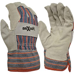 MAXISAFE GLOVES LEATHER AND COTTON EXTRA LARGE CANDY STRIPED