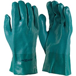 MAXISAFE GAUNTLET DOUBLE DIPPED GLOVES 27CM GREEN