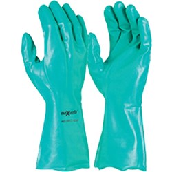 MAXISAFE CHEMICAL NITRILE GLOVES 33CM 2XL GREEN