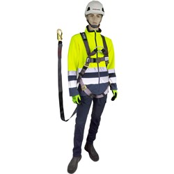 MAXISAFE FULL BODY ROOFERS HARNESS WITH FRONT AND REAR ATTACHMENT POINTS BLACK