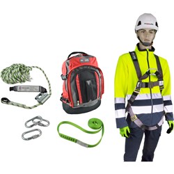 MAXISAFE PREMIUM ROOFERS KIT WITH FULL BODY HARNESS BLACK