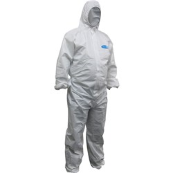 MAXISAFE KOOLGUARD PROTECTIVE COVERALLS DISPOSABLE LAMINATED EXTRA LARGE WHITE