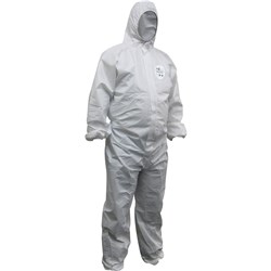 MAXISAFE CHEMGUARD DISPOSABLE COVERALLS SMS LARGE WHITE