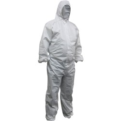 MAXISAFE DISPOSABLE COVERALLS POLYPROPYLENE EXTRA LARGE WHITE