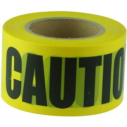 MAXISAFE BARRICADE / BARRIER TAPE CAUTION 75MM X 100M BLACK ON YELLOW