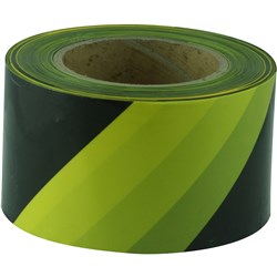 MAXISAFE BARRICADE / BARRIER TAPE 75MM X 100M YELLOW AND BLACK